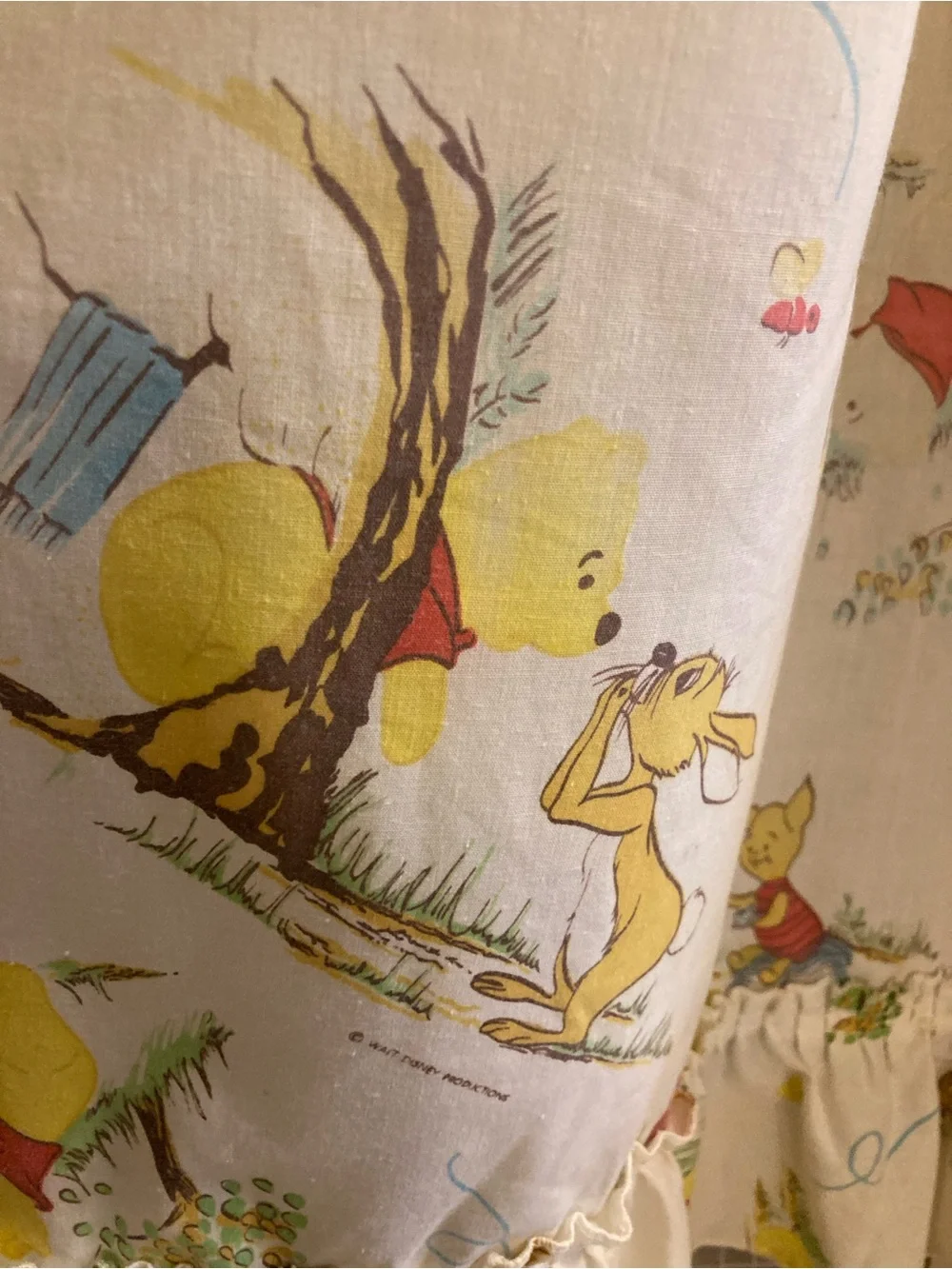 Set of 2.  Disney Winnie the Pooh vintage SEARS CURTAINS